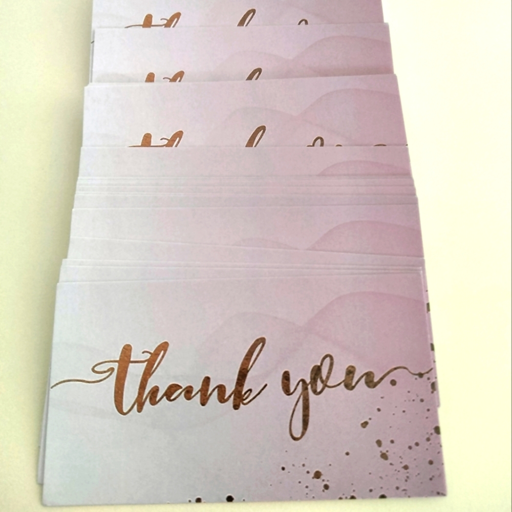 50 Pack Thank You Card Small Business Purple